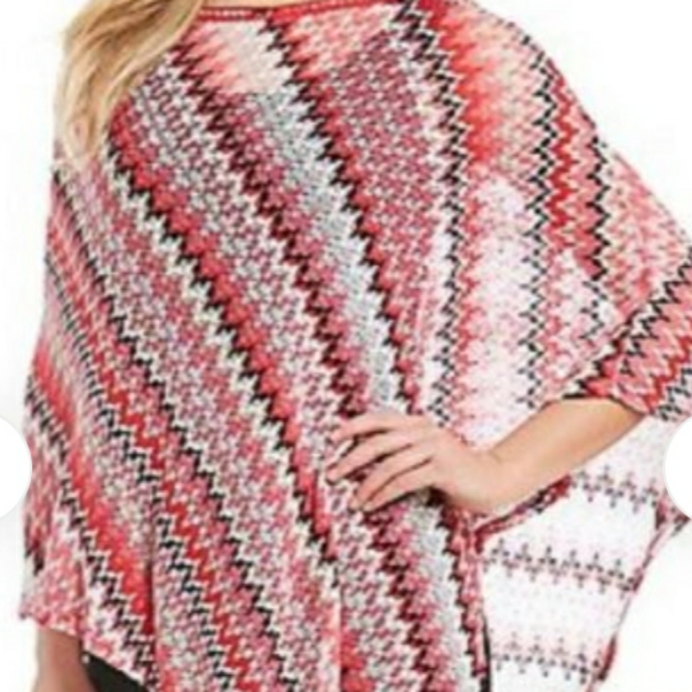 Zozo chevron patterned poncho med/large